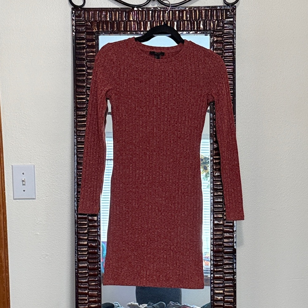 Forever 21 Fitted Red Dress Ribbed Small